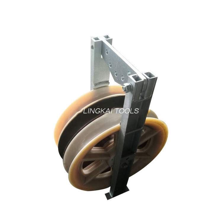 822 mm stor diameter transmission overhead kabel rulle Nylon skive blok remskive med tre hjul
