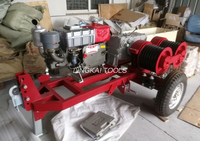 Dobbelt Capstan Tromlespil 5 Tons Med Trailer Match Honda / Yamaha benzinmotor